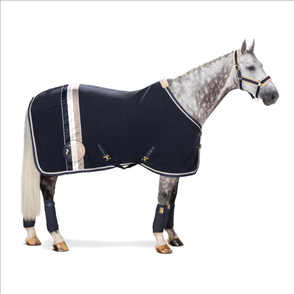 Eskadron HERITAGE Abschwitzdecke FLEECE STRIPE, 165cm, XXL, oxfordnavy