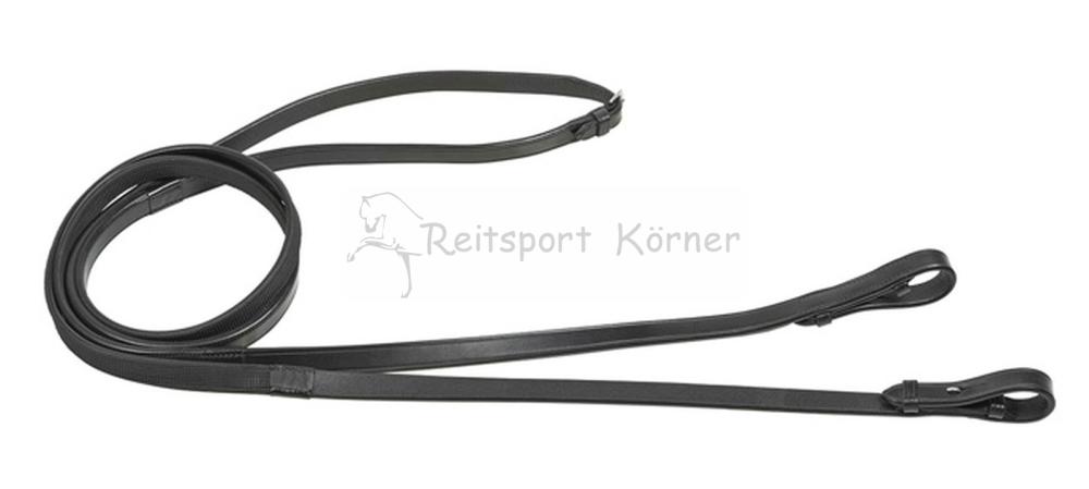Busse Zügel Leder - Gummi ohne Stege mit Zaumhaken