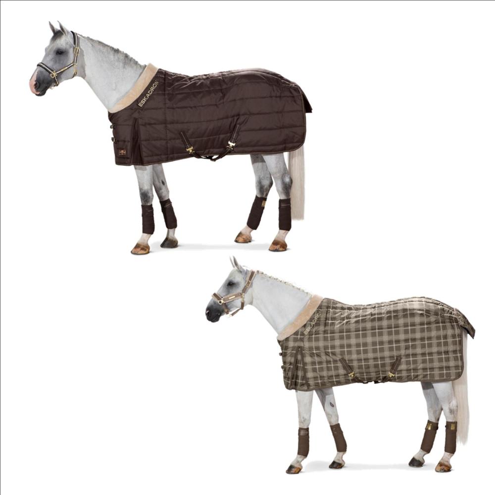 Eskadron HERITAGE Stalldecke  "FAUX FUR NECK " mit mattgoldfarbenen Verschlüsse