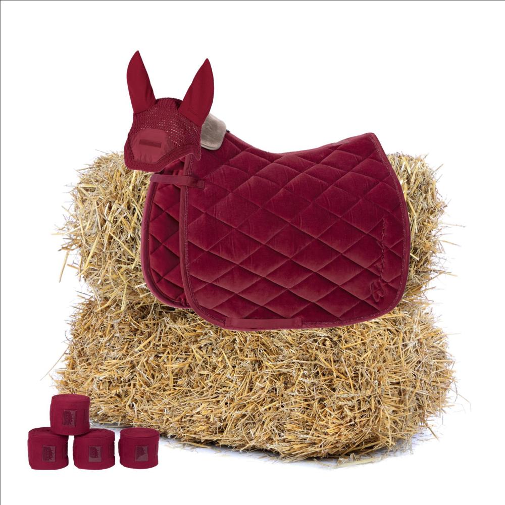 Eskadron Schabracke " VELVET "  im Set, rustic red, Dressur, Warmblut