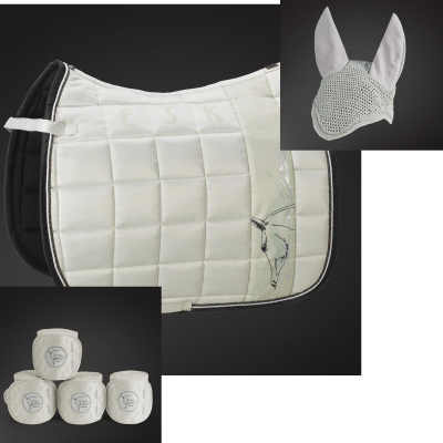 Eskadron Saddle Cloth Platinum BIG SQUARE GLOSSY in Set, silkgrey, Dressage