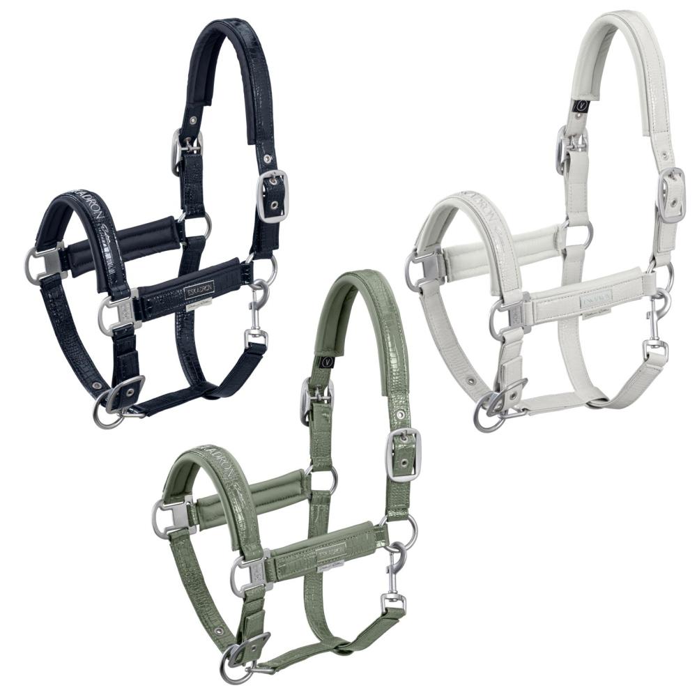 Eskadron Platinum Halfter " DOUBLEPIN CROCO " Stallhalfter mit Crocooptik