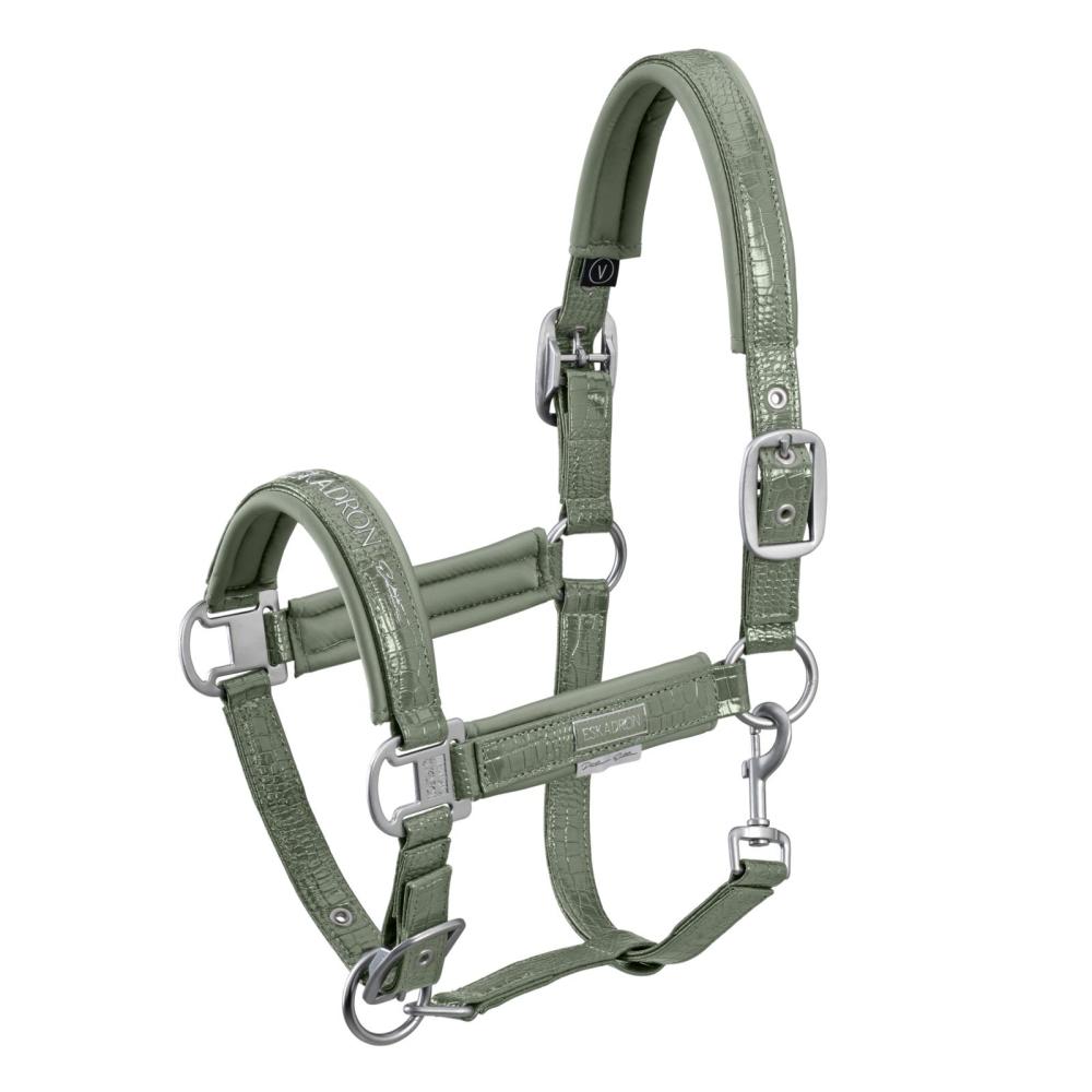 Eskadron Platinum Halfter " DOUBLEPIN CROCO " Stallhalfter mit Crocooptik