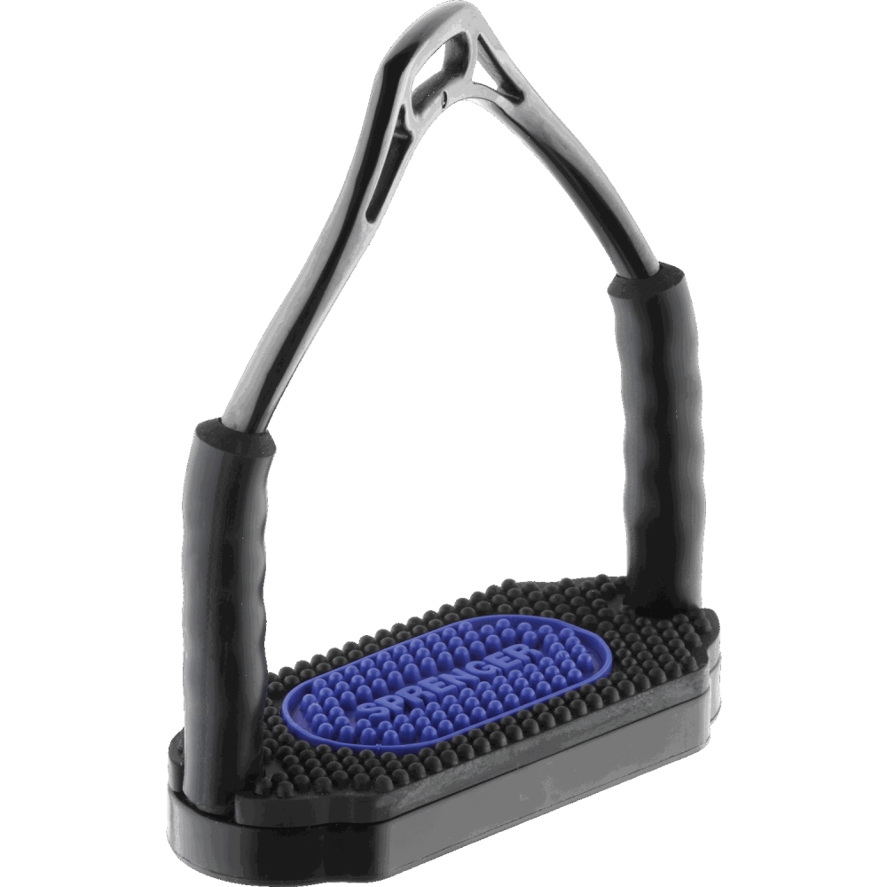 Sprenger Bow Balance Steigbügel -  Edelstahl rostfrei anthrazit, 120mm Trittfläche, 1 Paar