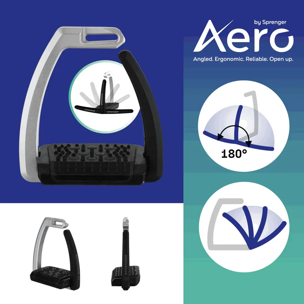 Sprenger Aero-Steigbügel silber eloxiert - 120 mm Trittweite