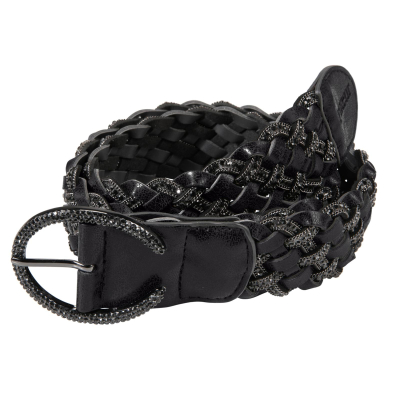 Preview: Pikeur geflochtener Gürtel, Damengürtel mit Strassschnalle