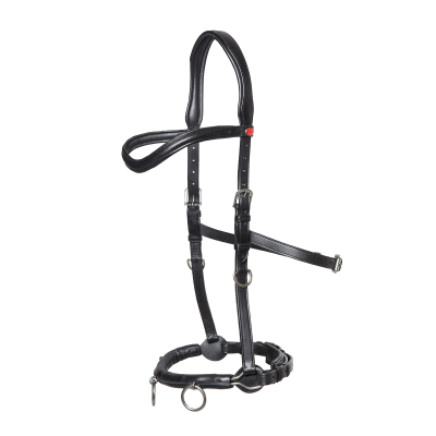 Preview: Kieffer Kappzaum " ULTRASOFT " mit 3 Ringen, Lederkappzaum