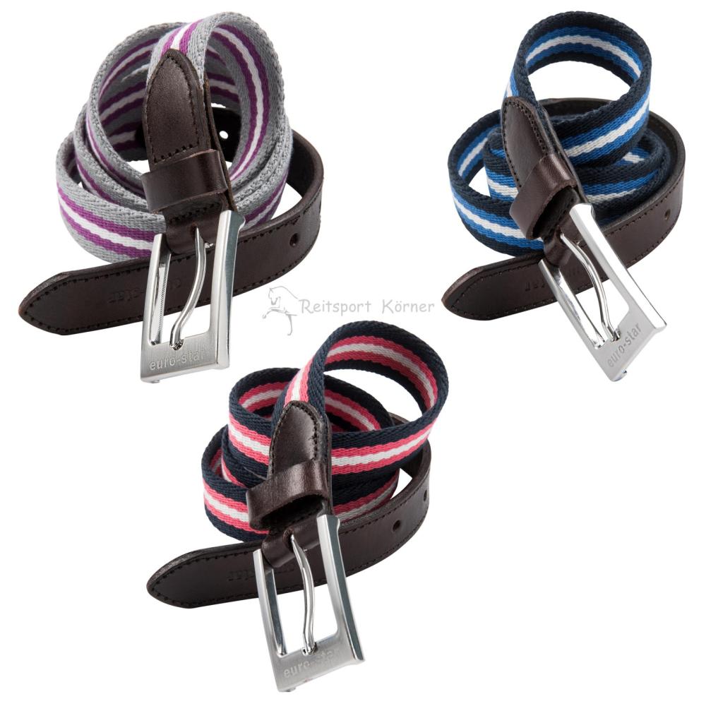euro-star Damen Gürtel, geflochtene Baumwollgürtel