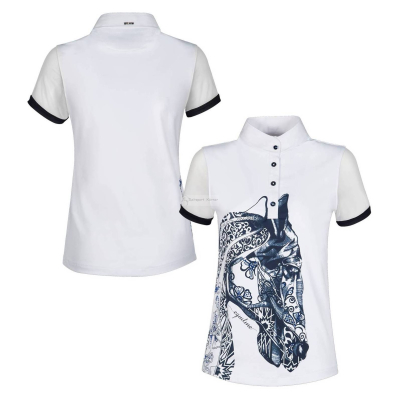 Equiline Poloshirt " EQ_AGATE " Shirt mit Pferdekopf und Strasssteinen