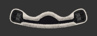 Mattes Kurzgurt Slim-Line mit Leder und Lammfell, mondförmig geformt