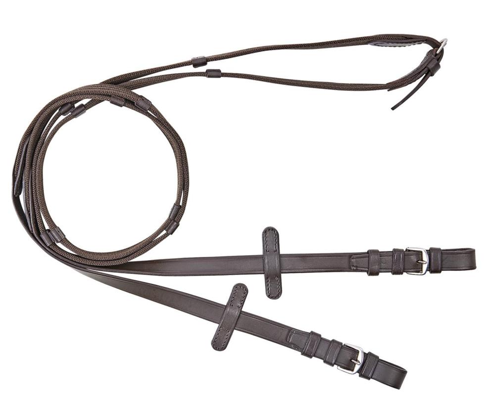 Preview: Busse Gurtzügel Standard mit Lederstegen und Martingalschiebern