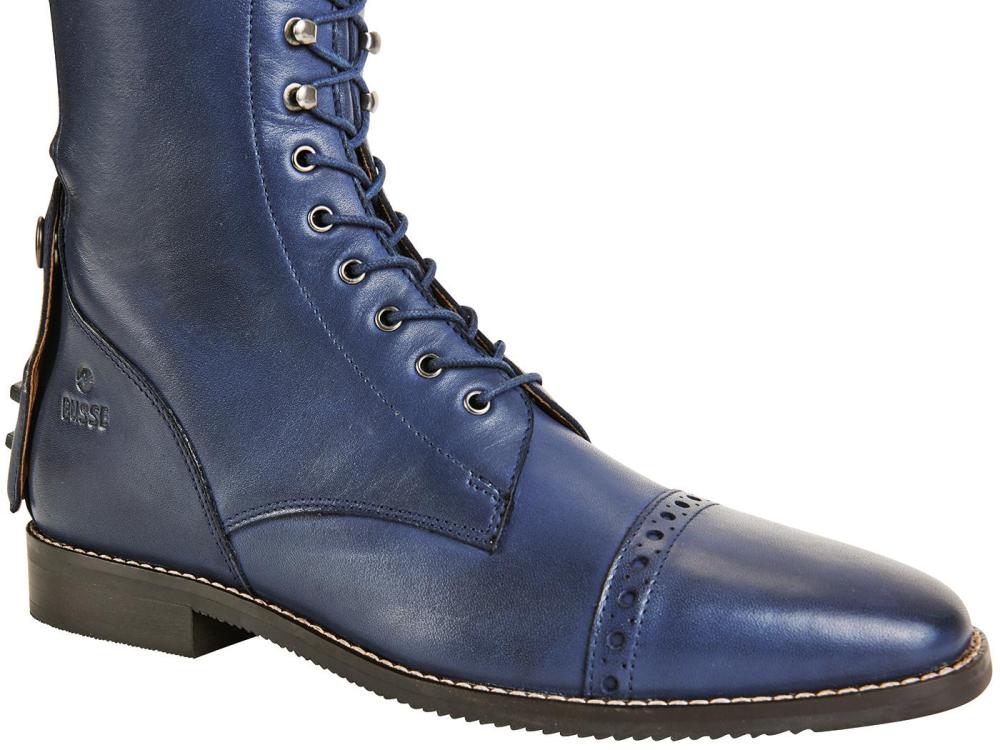 Preview: Busse Lederreitstiefel mit Schnürung vorne, Reitstiefel " LAVAL " blau