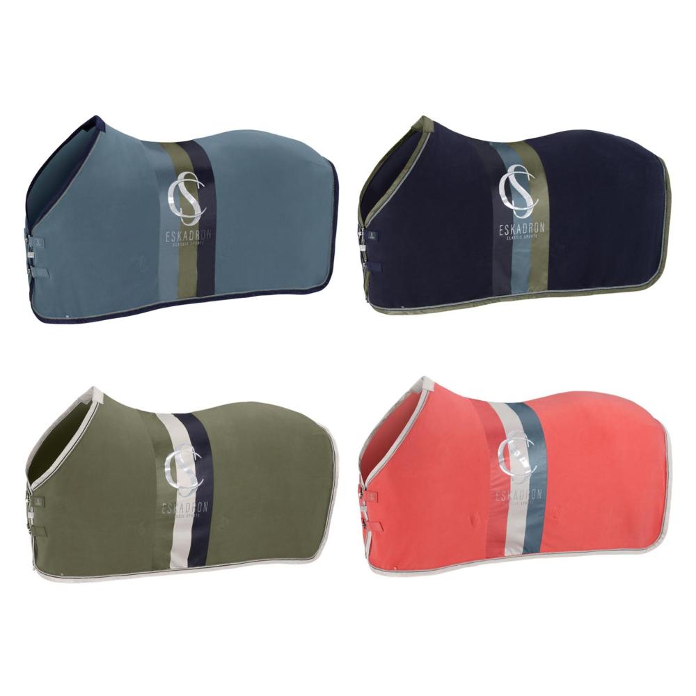Eskadron Classic Sports Abschwitzdecke " FLEECE STRIPE " 3-fach Lurex-Kordeln auf Glossy-Einfassung