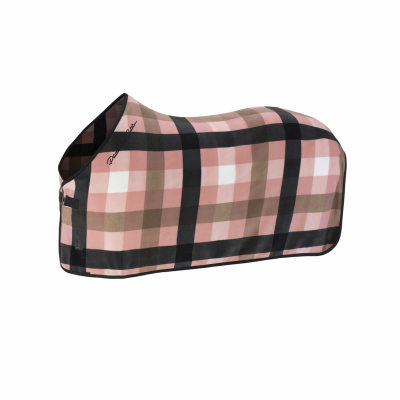 Eskadron Platinum Abschwitzdecke " FLEECE CHECK ", soft rouge-white-black-smoky taupe