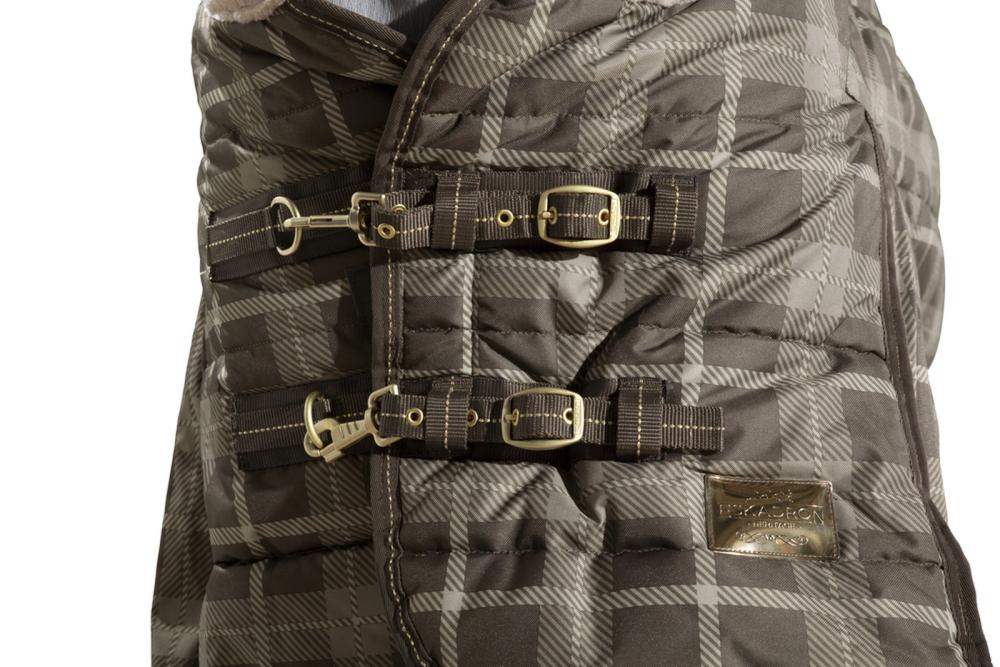 Preview: Eskadron HERITAGE Stalldecke  "FAUX FUR NECK " mit mattgoldfarbenen Verschlüsse