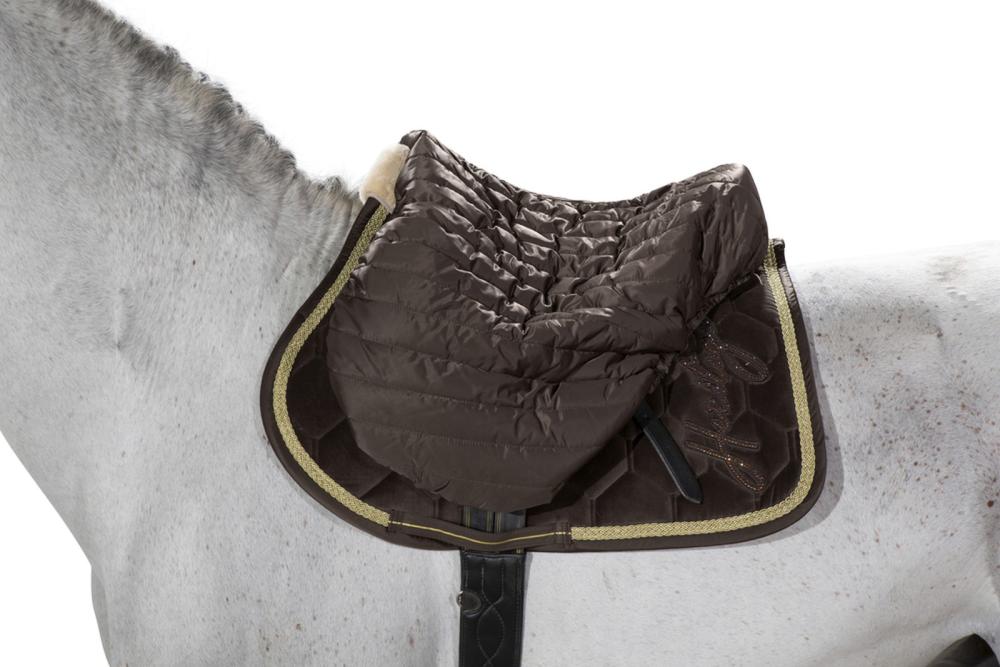 Preview: Eskadron HERITAGE Sattelschoner GLOSSY QUILTED, blackmocca, oxfordnavy