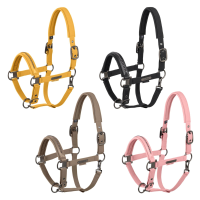 Eskadron Platinum Halfter " SOFTSHELL PEARLS DOUBLE PIN " , Stallhalfter mit Perlen