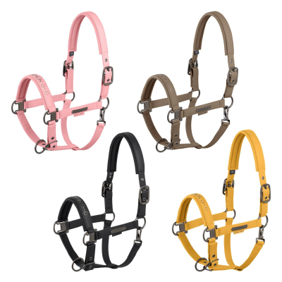 Eskadron Platinum Halfter " FAUX LEATHER DOUBLE PIN ", Lederhalfter, Stallhalfter