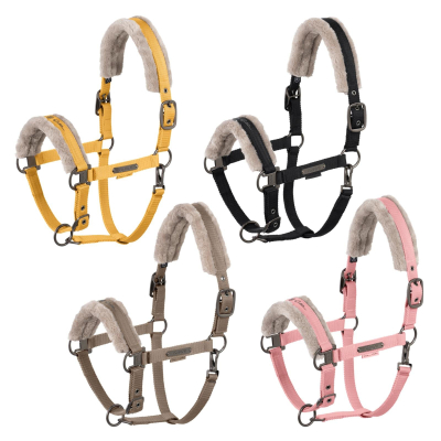 Eskadron Platinum Halfter " DOUBLE PIN FAUX FUR " ,  Stallhalfter