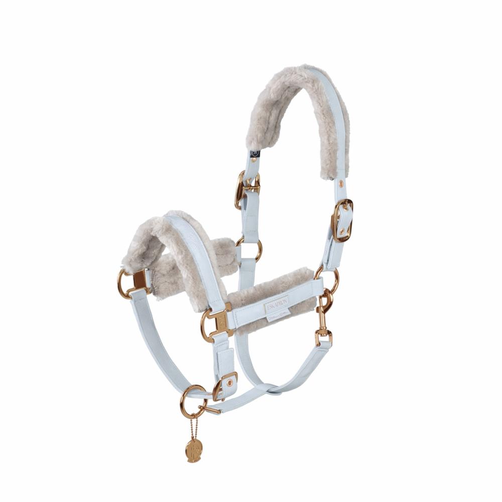 Preview: Eskadron Platinum Halfter " DOUBLEPIN METALLIC FAUX LEATHER FF ", Stallhalfter, SHETTY