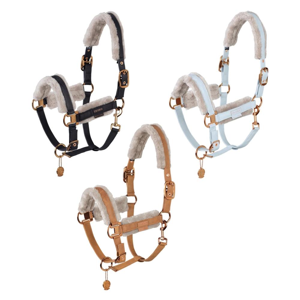 Eskadron Platinum Halfter " DOUBLEPIN METALLIC FAUX LEATHER FF ", Stallhalfter, SHETTY