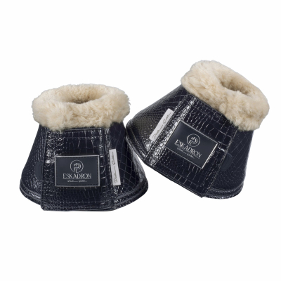 Preview: Eskaron Platinum Bell Boots " CROCO FAUXFUR " , 1Pair