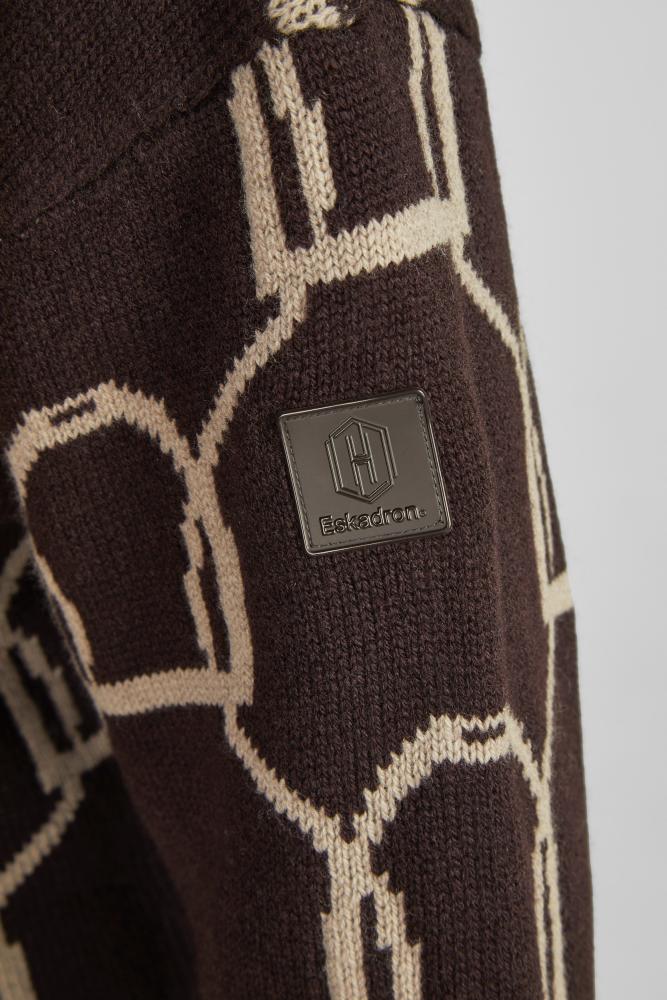 Preview: Eskadron HERITAGE Damenrolli, Rollkragenpullover " KNIT JUMPER " , black-truffle-beige