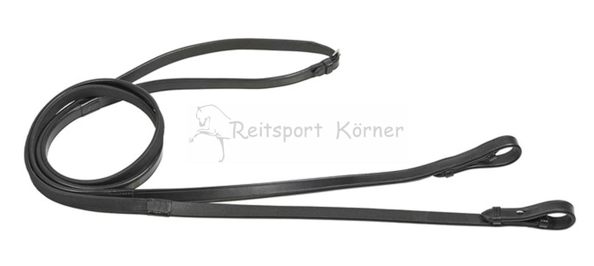 Busse Zügel Leder - Gummi ohne Stege mit Zaumhaken