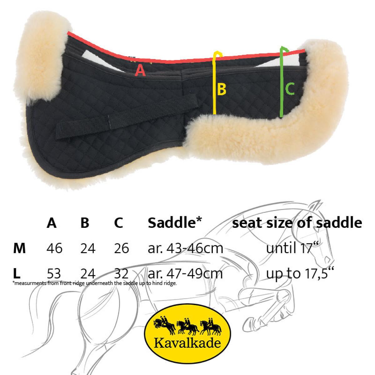 Kavalkade Lambskin half pad "KavalTop" - trim