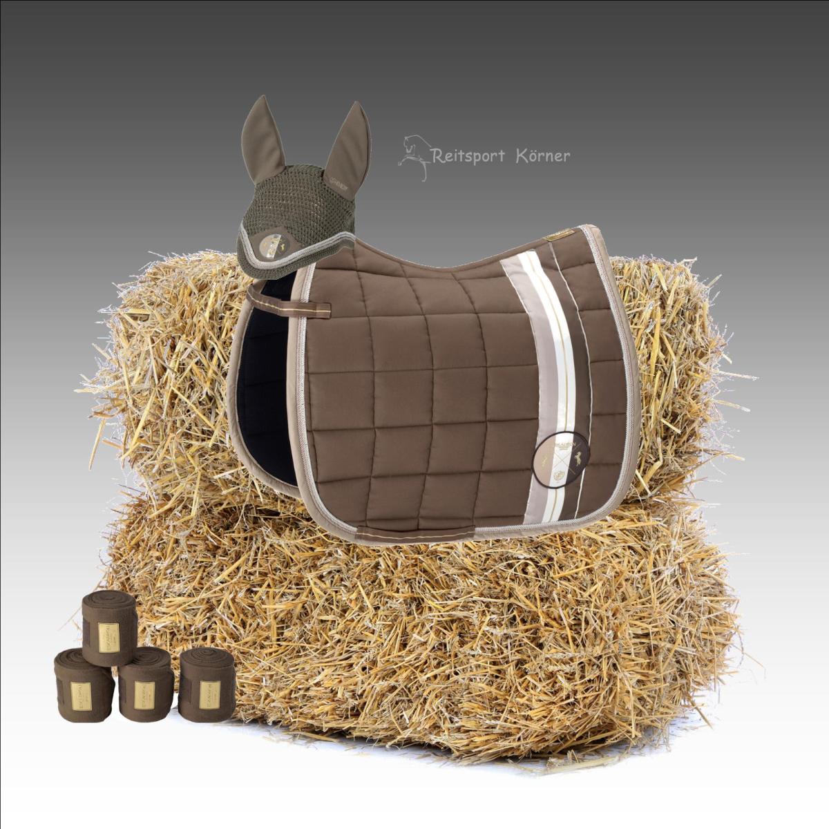Eskadron HERITAGE  Saddle Cloth Big Square Cotton im Set, deeptaupe, Dressage
