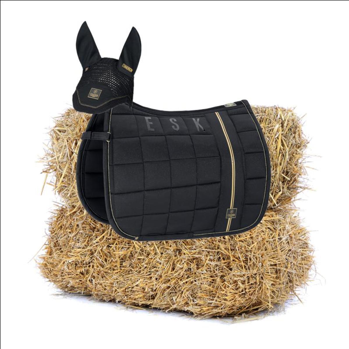 Eskadron HERITAGE  Saddle Cloth Big Square Cotton GLITTER in Set, antique green, Dressage