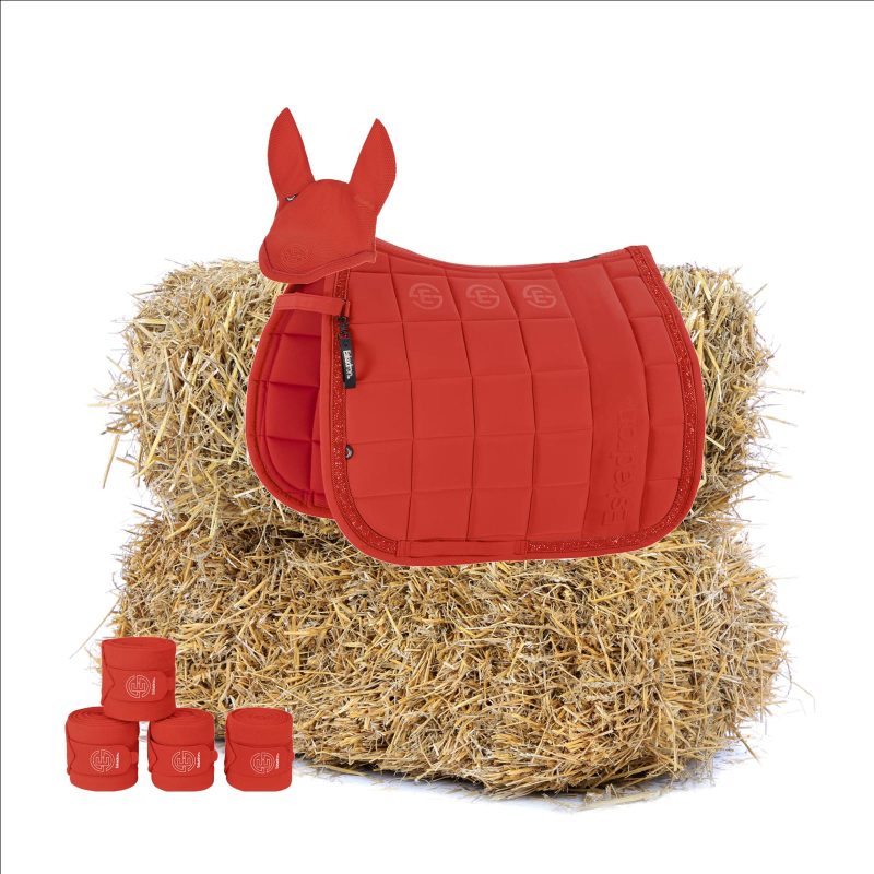Eskadron DYNAMIC Schabracke " BIG SQUARE JEWEL " im Set, poppy red, Dressur, Pony