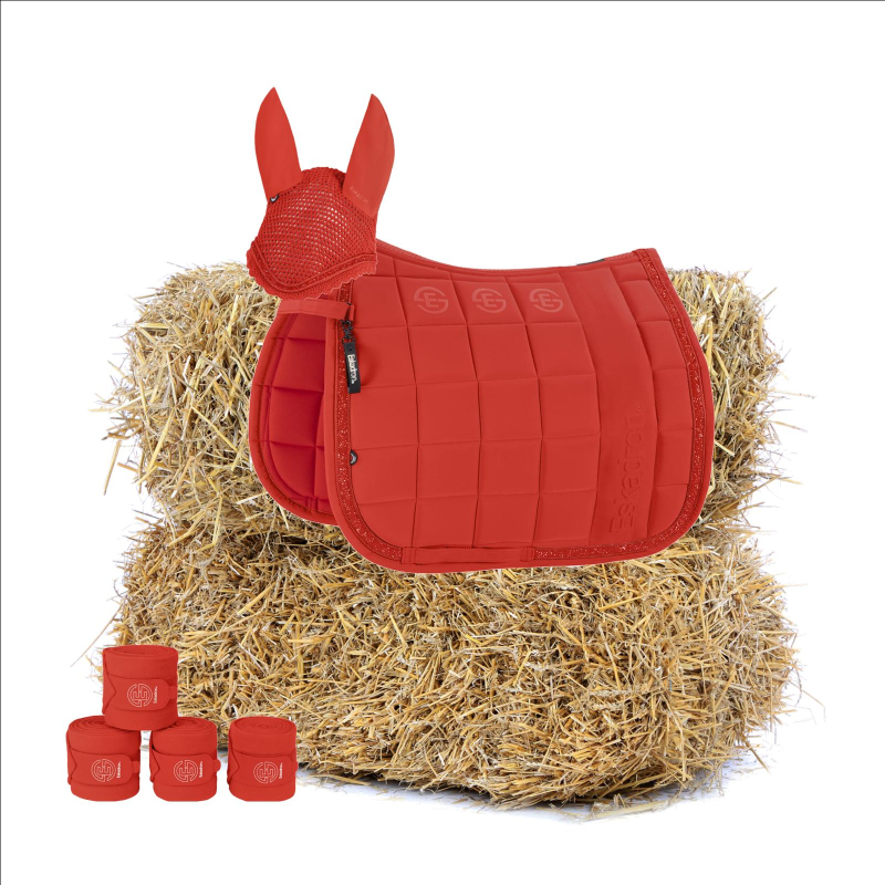 Eskadron DYNAMIC Schabracke " BIG SQUARE JEWEL " im Set, poppy red, Dressur, Pony