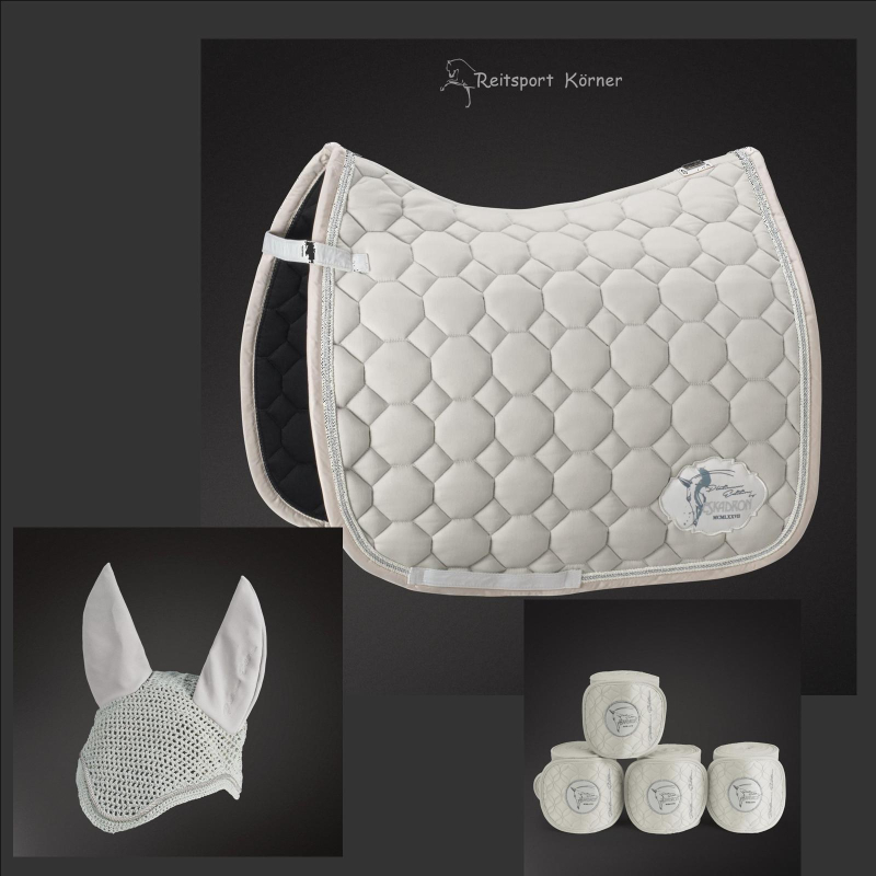 Eskadron Platinum Schabracke " COTTON EMBLEM " im Set, Anti und Bandagen, silkgrey