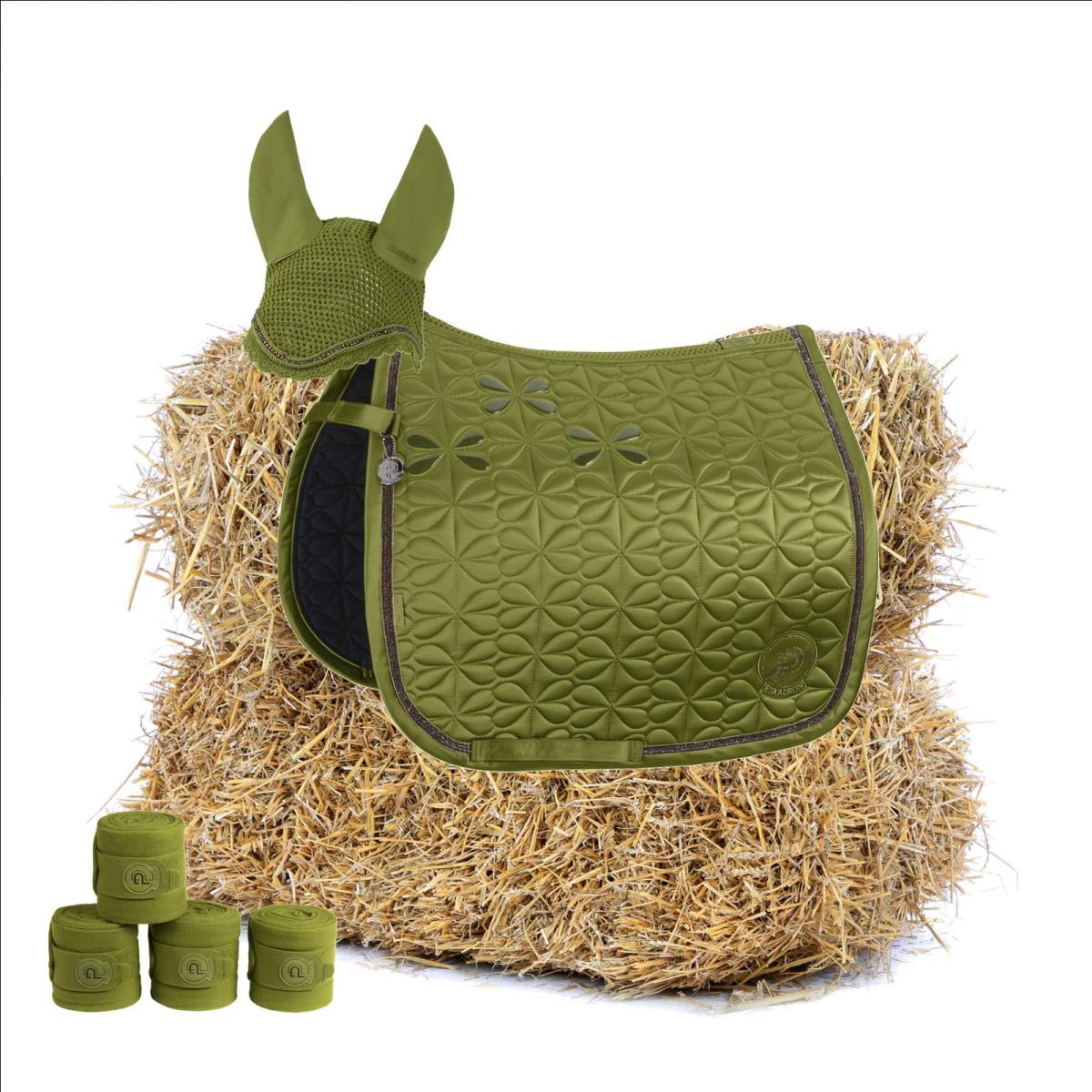 Eskadron Platinum Schabracke " MATTGLOSS BOW " im Set, Dressur, Pony, moss green