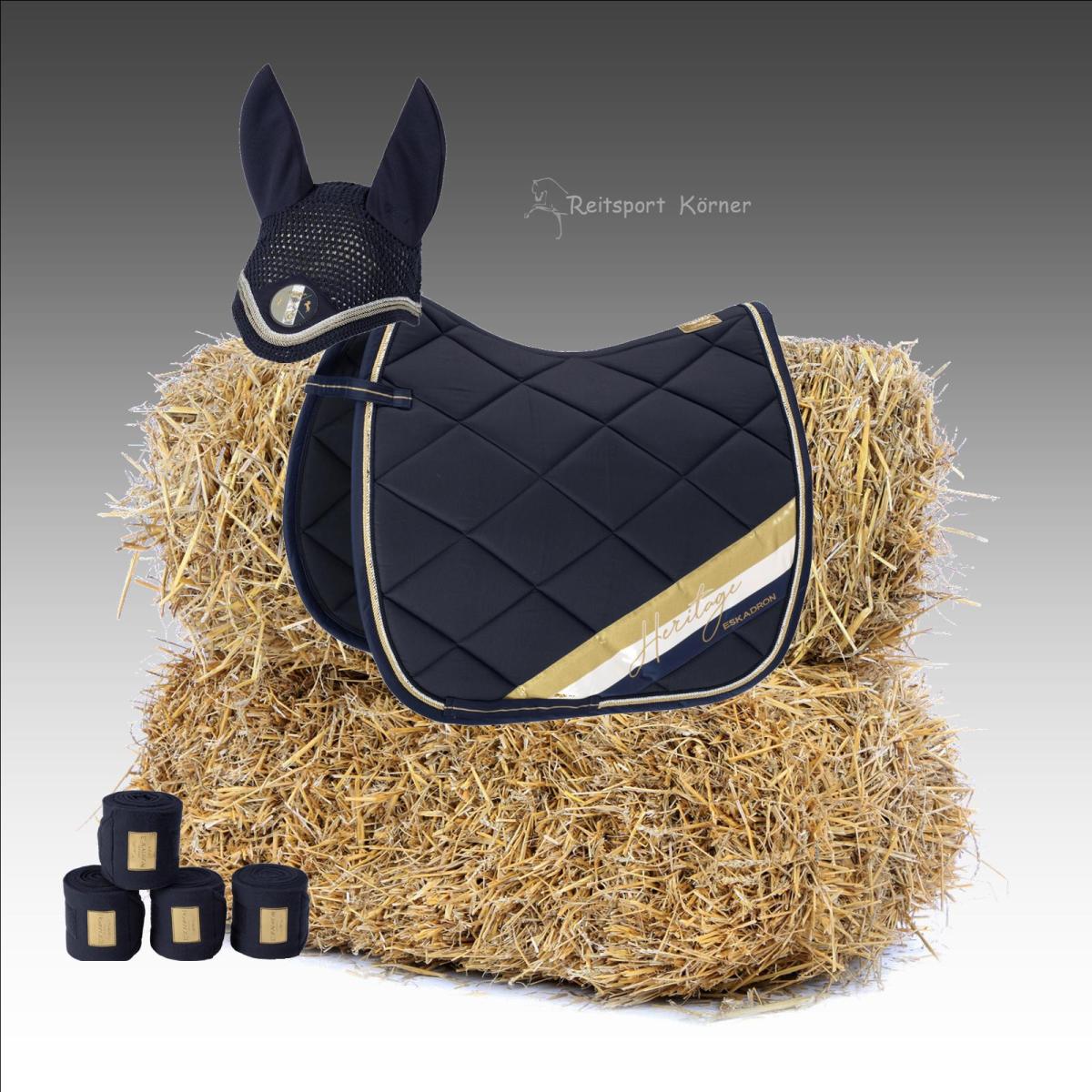 Eskadron HERITAGE Schabracke COTTON DIAGONAL im Set, oxfordnavy, Dressur