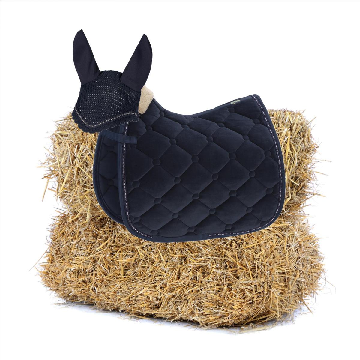 Eskadron Saddle Cloth Velvet FAUXFUR in Set, navy, Dressage