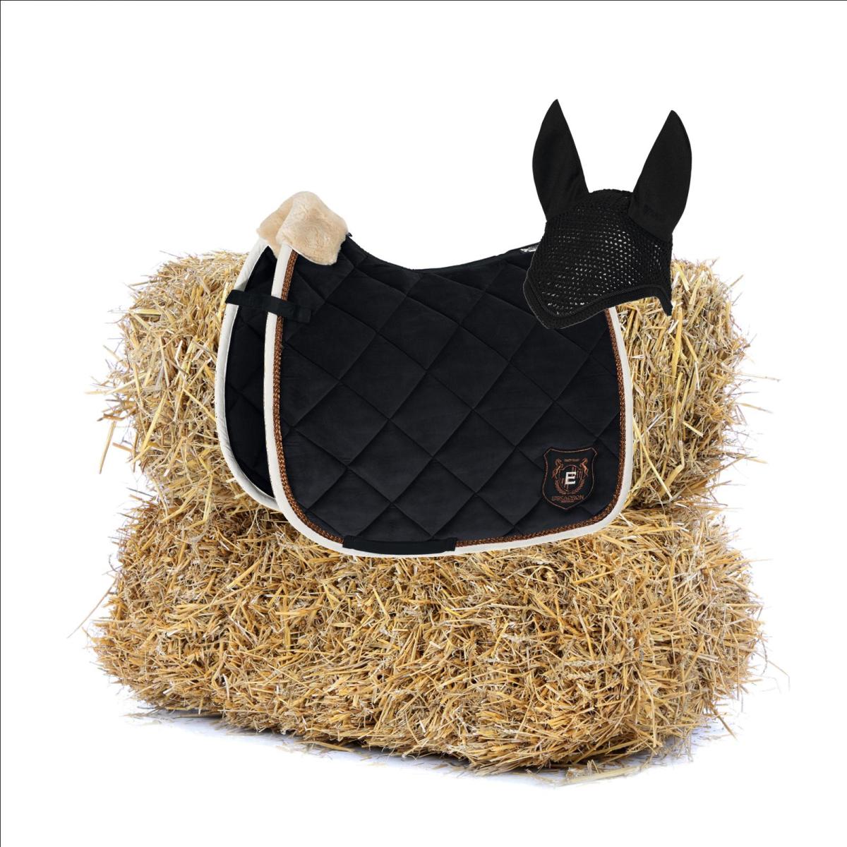 Eskadron Heritage Saddle Cloth Velvet in Set, blackblue,  Full, general purpose