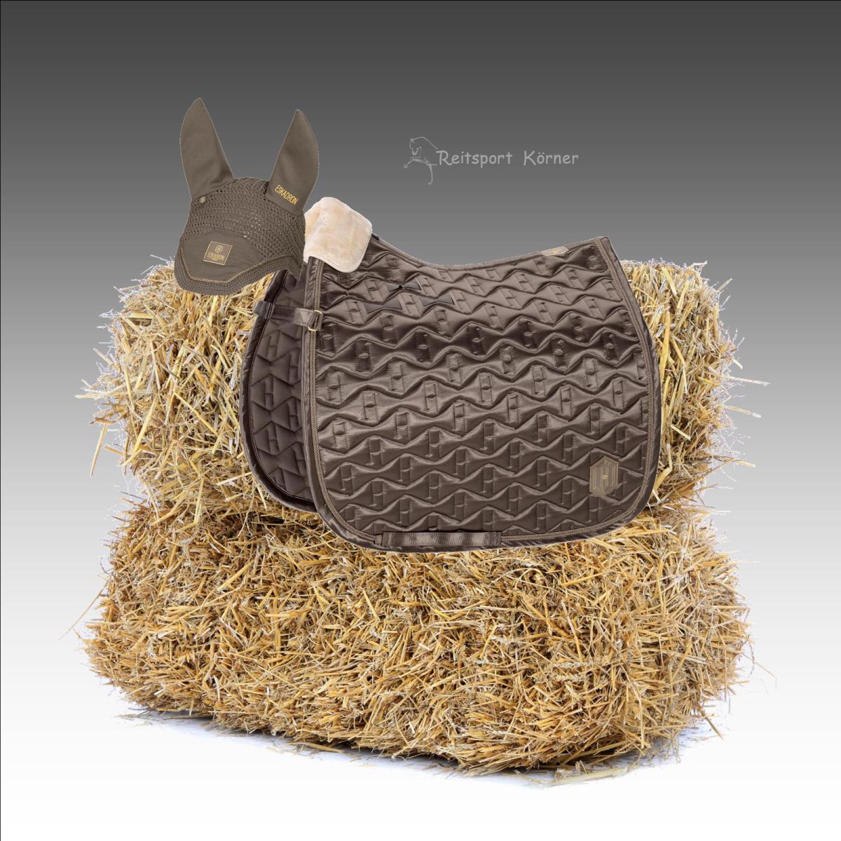 Eskadron HERITAGE Schabracke " SATIN EMBLEM " im Set, plaza taupe, Dressur, Warmblut