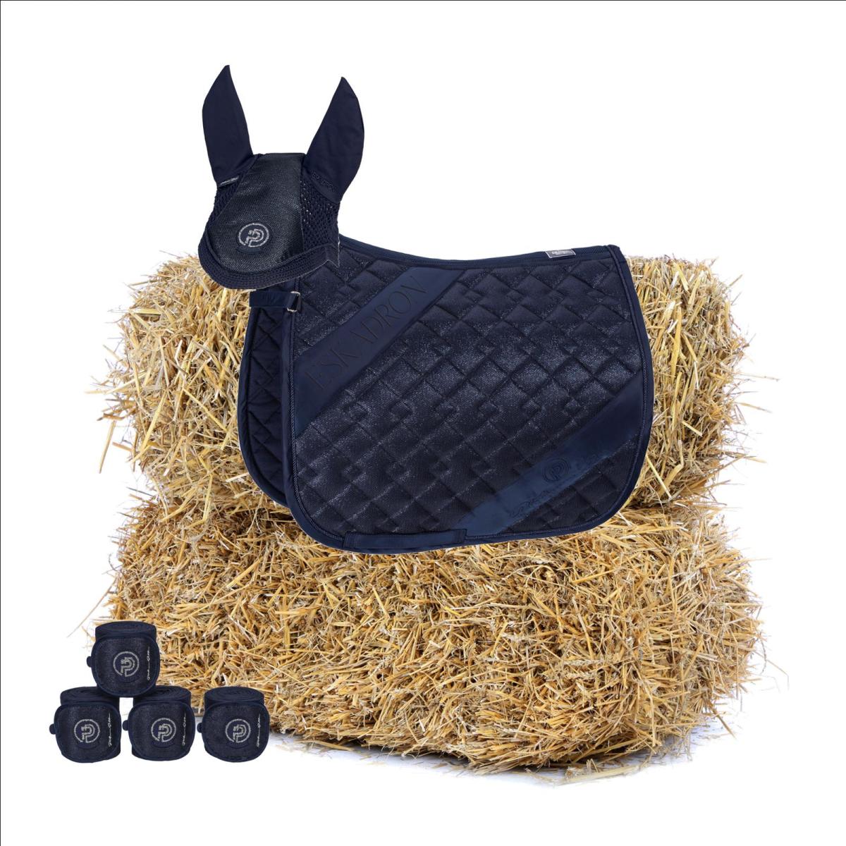 Eskadron Platinum Pure Schabracke " GLITTER MESH " im Set, Dressur , navy