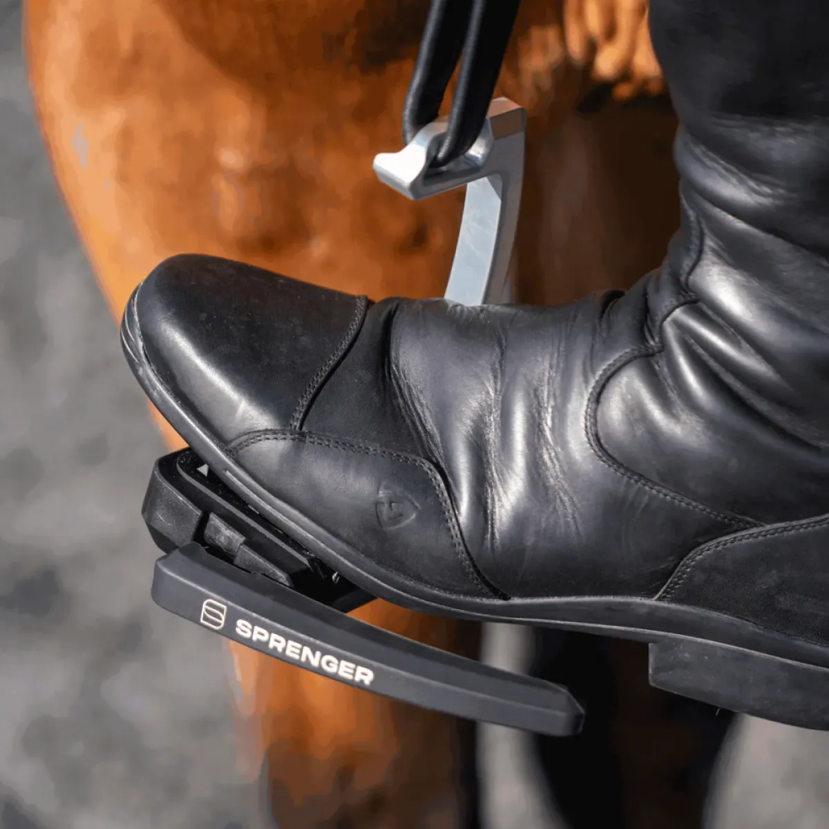 Sprenger Aero-Steigbügel silber eloxiert - 120 mm Trittweite