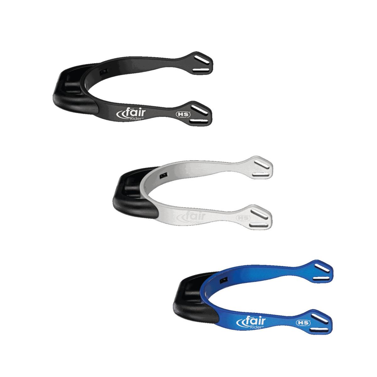 fairRider spurs - aluminium, neck 20mm black round flattened, 1 pair