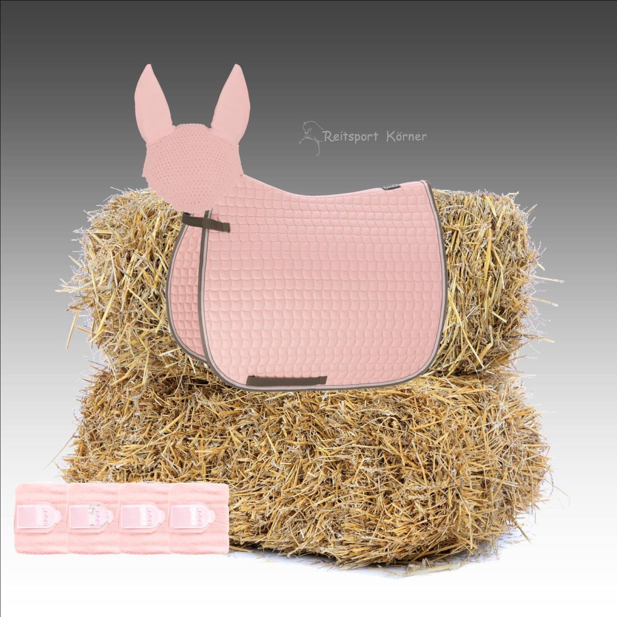 Eskadron Cotton Striped Binding powderrose im Set, Anti Fly, Bandagen, Dressur, Warmblut