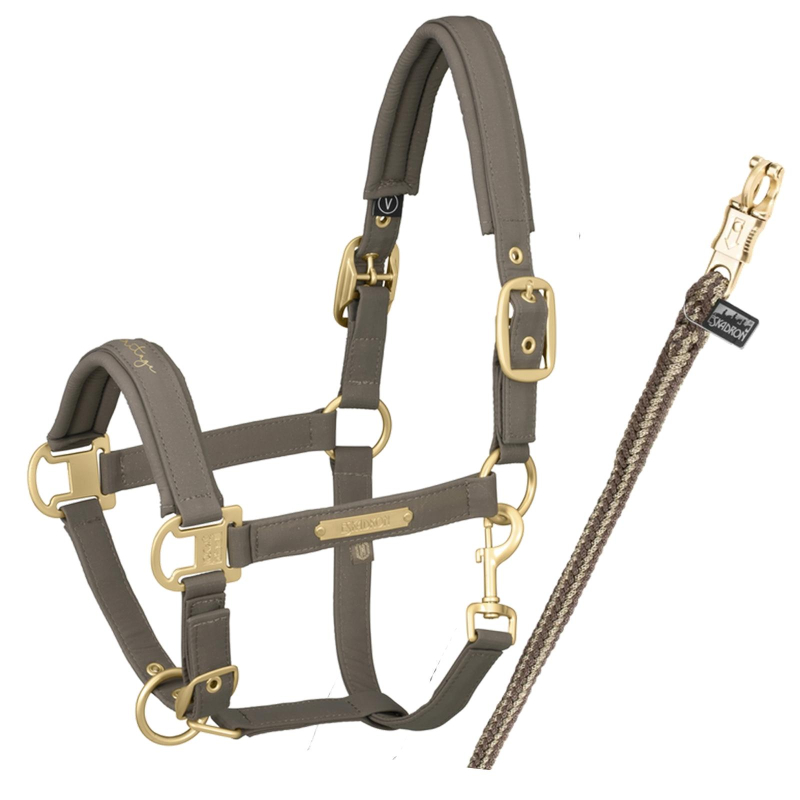 Eskadron HERITAGE Headcollar Double Pin " GLITTER - MESH " in Set, plaza taupe, X-Full