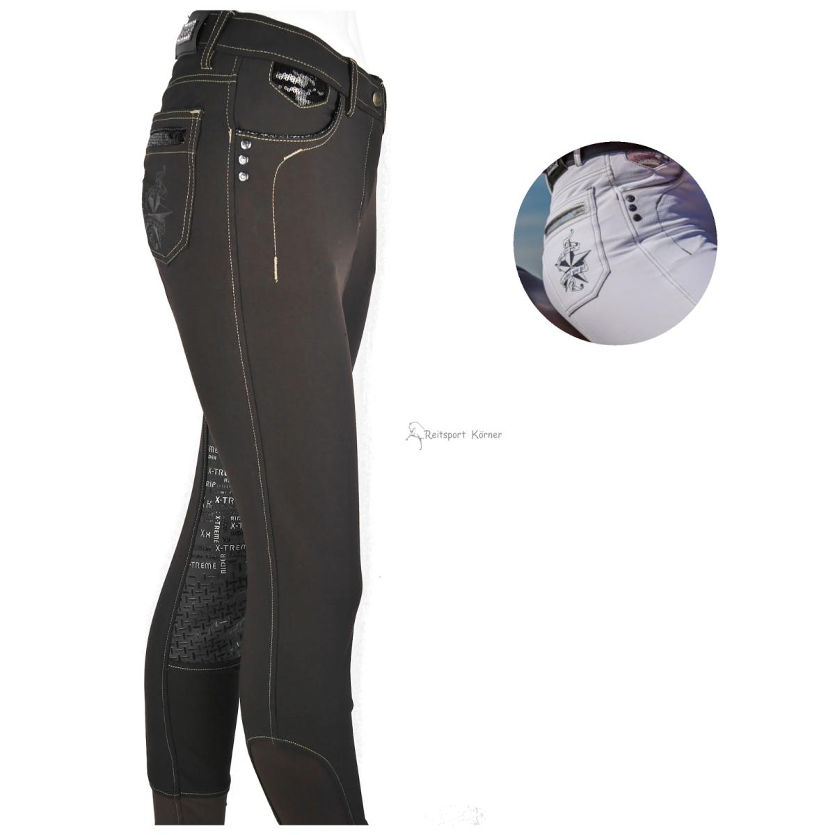 Easy Rider Damenreithose " Marith " mit Knee Grip, Reithose mit Kneebesatz Grip, ebony