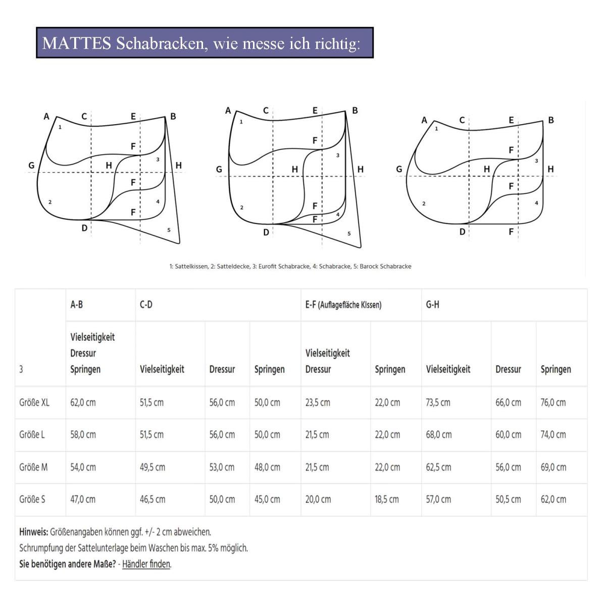 Mattes Half Pad with trim in front , skin in cushion area