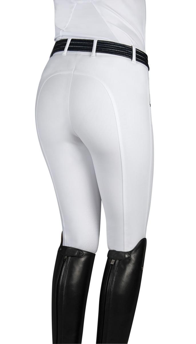 Equiline ladies breeches " E_CORINDONE " Knee Grip, white