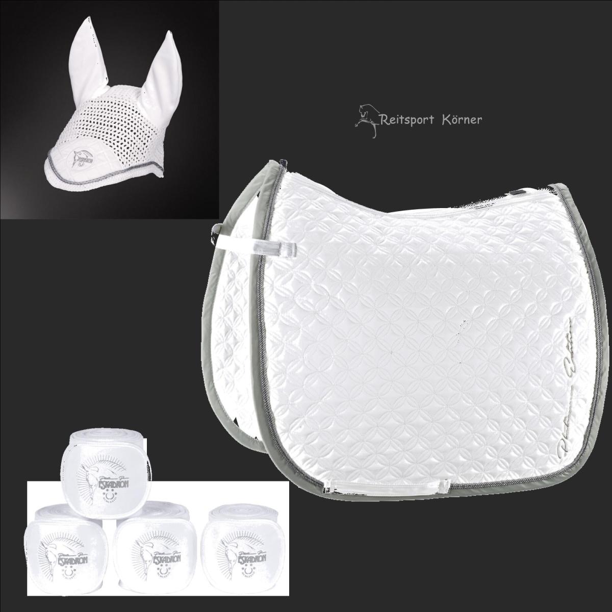 Eskadron Platinum PURE Schabracke " GLOSSY ORNAMENTS " im Set, Artwork, Bandagen, Dressur
