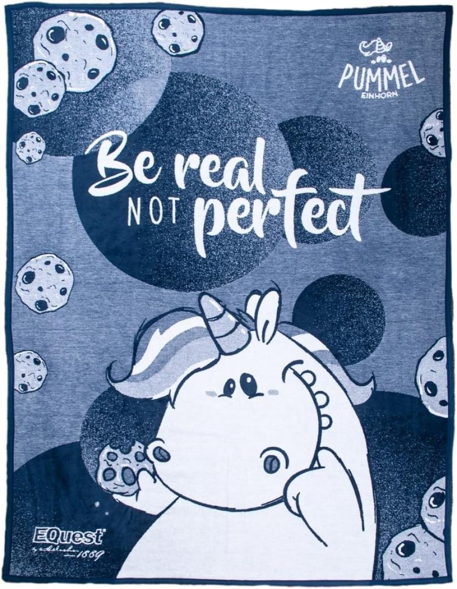 Equest  DRALON Blanket " Be real not perfect " , marine