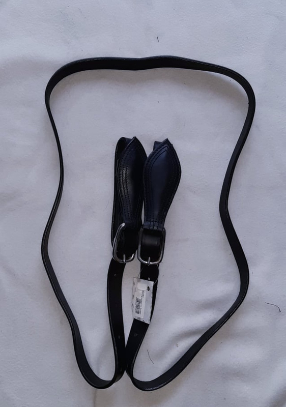 Sprungriemen mit Spieler, Leder, schwarz, 1 Stück